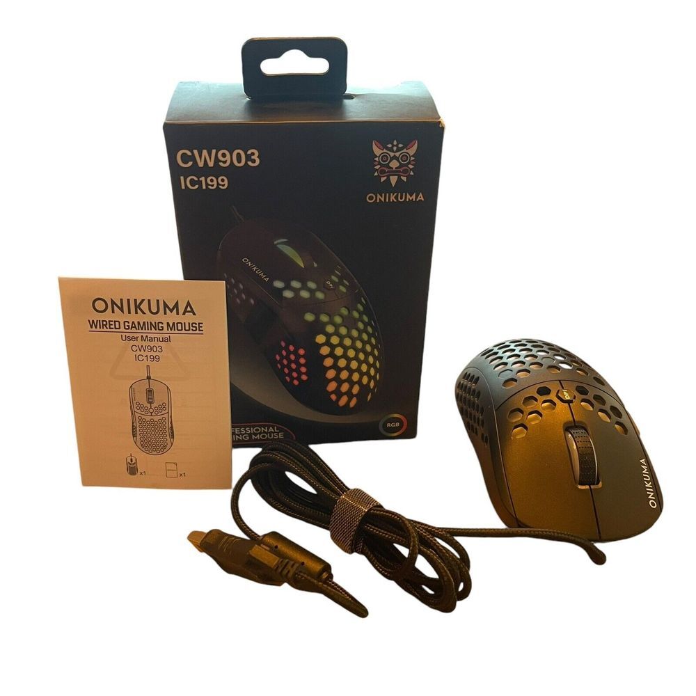 Onikuma CW903 Pro Gaming Mouse with RGB 6 Changing Colors Focused On‎ Gaming - Picture 2 of 7